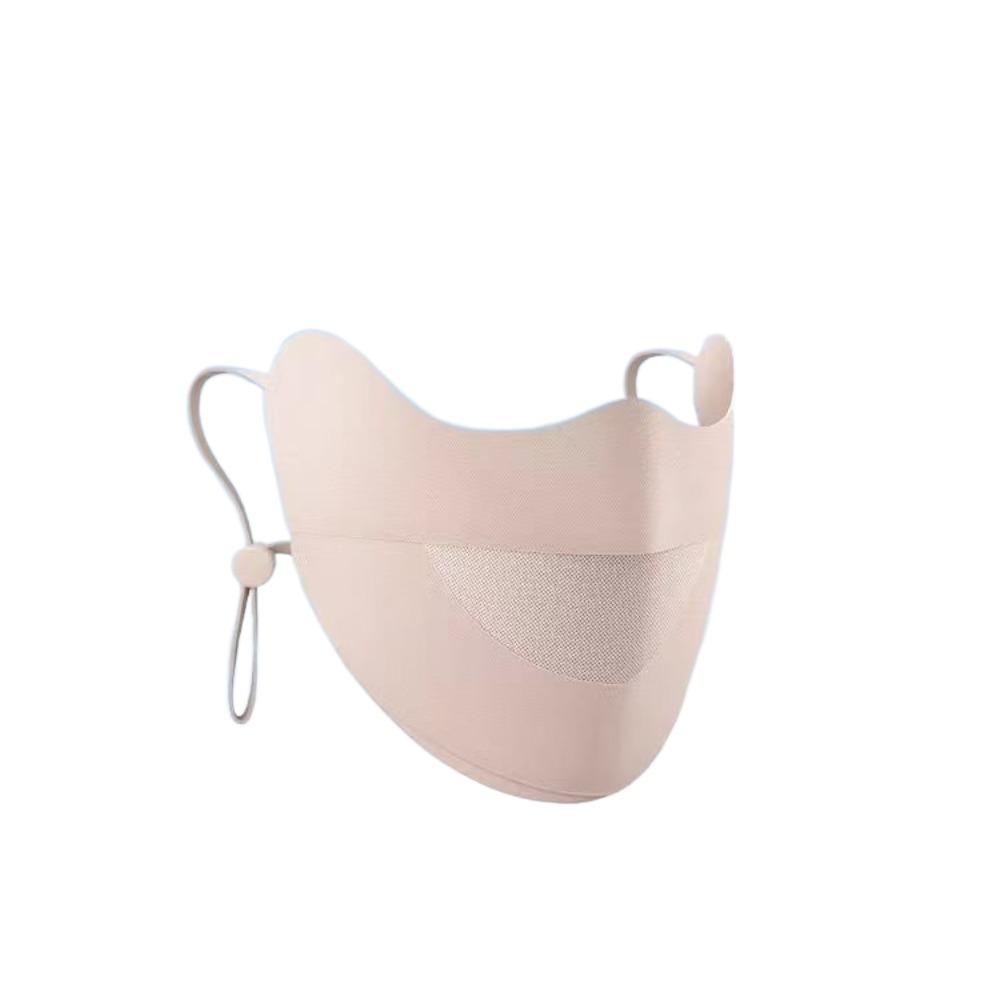 Sun Protection Ice Silk Sunscreen Mask Solid Color Thin Face Veil Cool Cycling Face Cover Outdoor