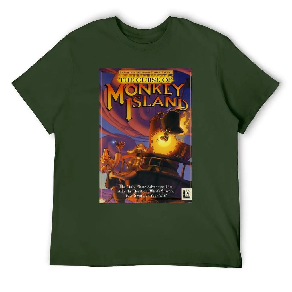 Футболка CURSE OF MONKEY ISLAND с круглым вырезом, спортивная, забавная, для любителей творчества, размер США