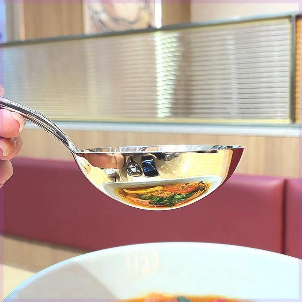 304 Stainless Steel Serving Spoon Large Size Soup Ladle Scoop Round Soup Spoon  Home