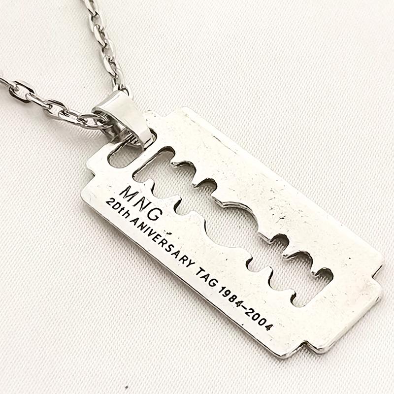 Razor Blade Pendant Necklace for Women Men Vintage Punk Goth Gothic Steampunk Accessories Grunge Rock Jewelry Y2k Aesthetic
