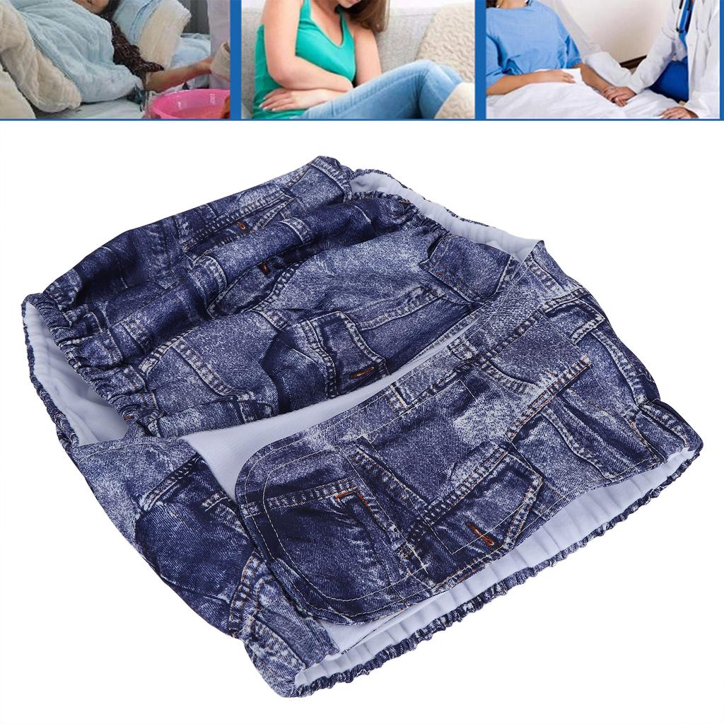 Многоразовые тканевые подгузники для взрослых, водонепроницаемые подгузники для защиты от недержания мочи у пожилых людей с застежками-липучками