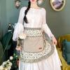 Polyester Half Apron Exquisite Cooking Apron Durable Floral Waist Apron  Women