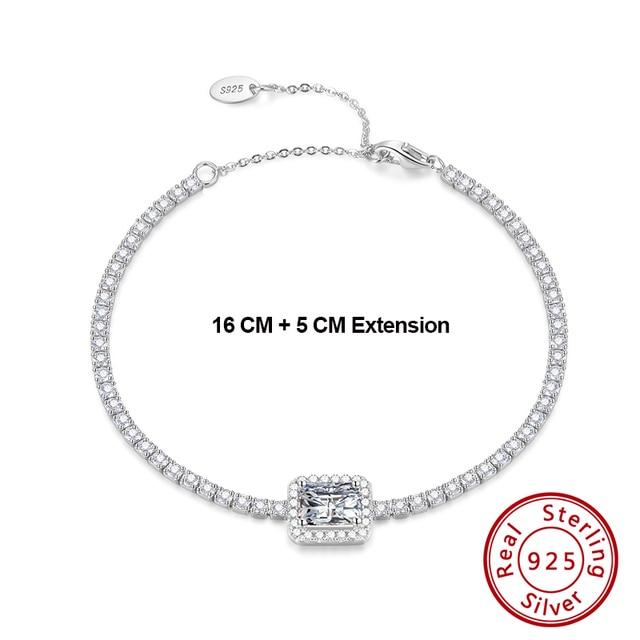 4mm Round Cut Tennis Bracelet In 925 Sterling Silver White Gold Woman Men Bracelets Bangle Jewelry Hand Chain Sb94