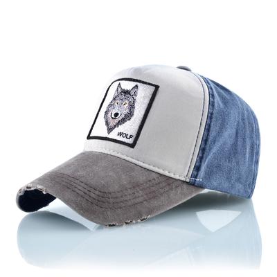 Бейсбольная кепка унисекс для мужчин и женщин, модная шляпа Snapback с вышивкой волка, сезон весна-лето, хлопковые джинсовые кепки