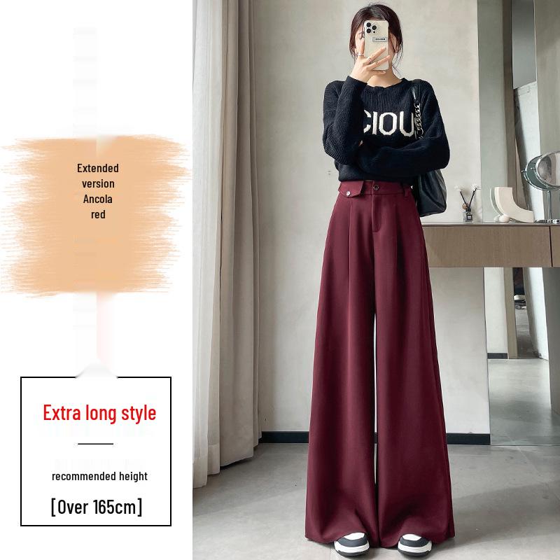 Wheat Ear Pattern Plush Wide-Leg Pants: High-Waisted, Warm, Straight Casual Floor-Length for Women, 2026