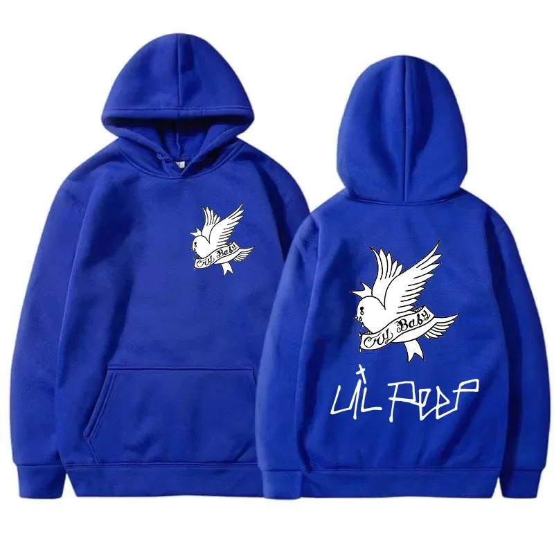 Spring and Autumn Warm Hoodie New Lil Peep Printed Men's/Women's Lil Love Unisex Hip Hop Graphic Hoodie Outdoor Sweater