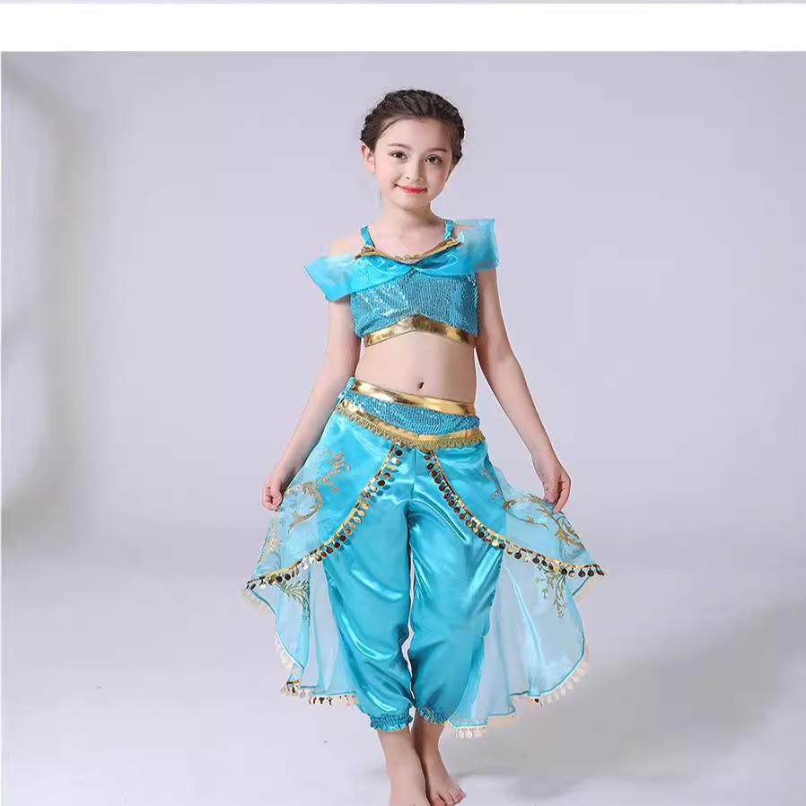Jasmine Princess Costume - European/American Style Christmas Two-Piece Set for Toddlers