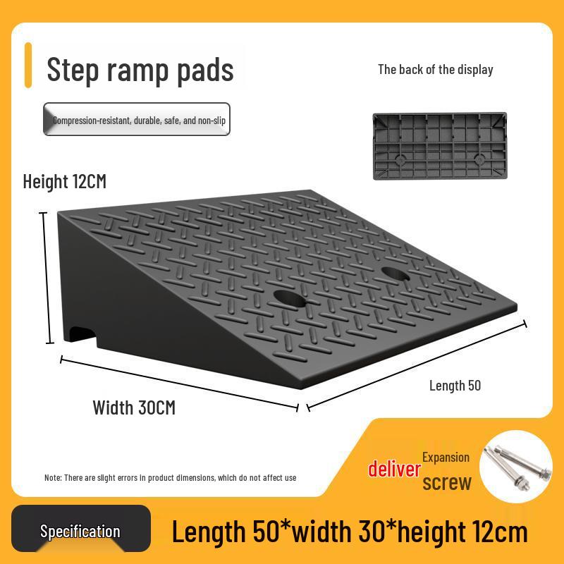 Rubber-Plastic Anti-Slip Speed Bump Curb Ramp Mat for Cars