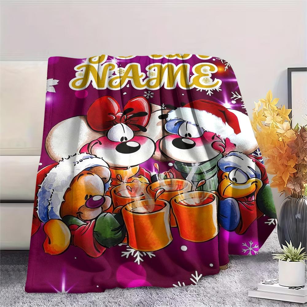 1PC Custom Name diddl Patterned Flannel Blanket Suitable For All Seasons for Home Decor Warmth and Comfort Gifts Holiday Present