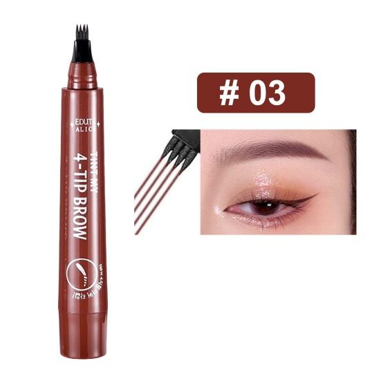 Карандаш для бровей 2,5 г, 4 микро-вилки, аппликатор, водонепроницаемый, натуральный, долговечный, устойчивый к размазыванию, жидкая ручка для микроблейдинга для бровей, контурная ручка для женщин и девочек