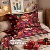 3pcs Christmas highland cattle print coreless quilt set multi size bedroom dormitory bedding decoration soft  machine washable