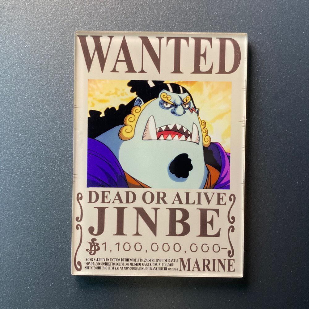 Creative One Piece Wanted Poster Magnet - Anime Cartoon Fridge Decor & Message Sticker