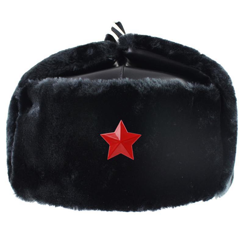 Шапка-ушанка из ПУ кожи водонепроницаемая мужская и женская лыжная шапка с утолщенными ушными раковинами русская теплая шапка