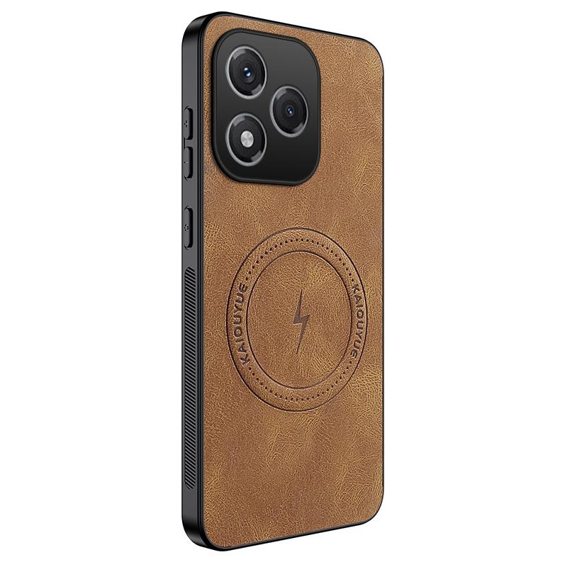 For Honor 400 Lite 5G Magnetic Case WANLONFENG SD1 Series Nappa Texture PC TPU Phone Cover