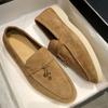 Women Loafers Suede Leather Flat Walking Shoes Casual Shoes