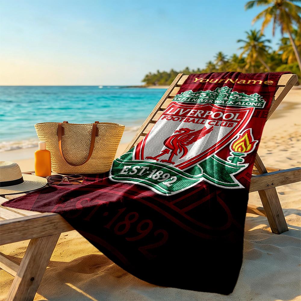 Liverpool Customize Your Name Beach Towel High Absorbency & Quick-Dry Suitable for Sports Travel Swimming Yoga Bathroom Beach And Pool