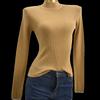 Sweater Spring, Autumn and Winter Half Turtleneck Soft Glutinous Comfortable High Elastic Easiest for Match Slim Fit Slimming Long Sleeves Base Blouse
