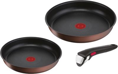 Набор из кастрюль и сковородок Tefal со съемными ручками, совместимыми с газом, без опасных веществ, таких как Neo IH Brown L78790, набор из 3 предметов, IH,