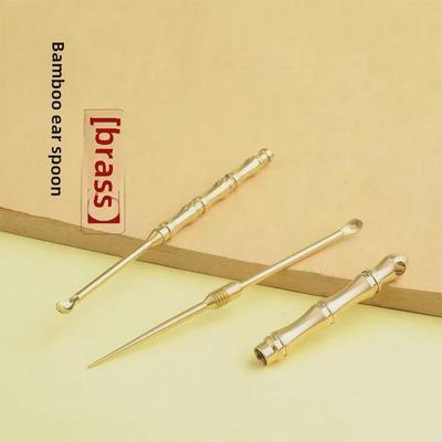 Брелок-подвеска из бамбуковой ложки для ушей и медной зубочистки – креативный подарок и инструмент для чистки ушей