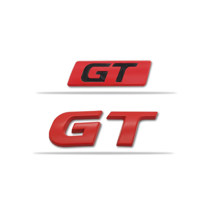 AAWI1 3D Car Sticker GT Logo Metal Emblem Badge Decals compatible compatible for 206 207 307 208 2008 RCZ GT Polo Golf 5 7 Passat B5