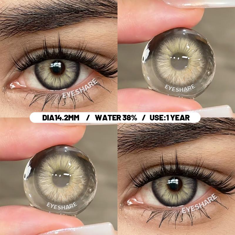 Eyeshare Синие цветные контактные линзы для глаз, натуральные линзы для глаз, серые контактные зеленые линзы, синие линзы, модные линзы, 1 пара