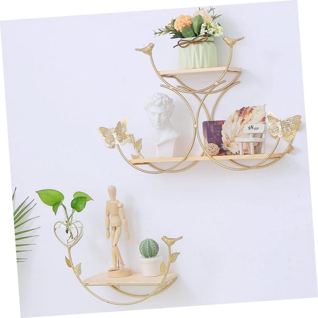 1 комплект настенных полок, винтажная плавающая полка с бабочками, декоративная геометрическая подвесная полка для специй для спальни, кухни, ванной комнаты, дивана, фонового настенного декора