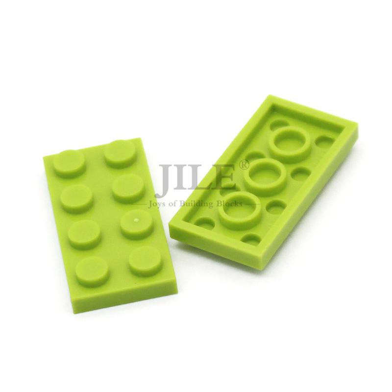 100pcs Moc Tiles Plate 2x4 3020 Short Piece DIY Classic Base Building Blocks Bricks Compatible City Street Scene Assembles Toy