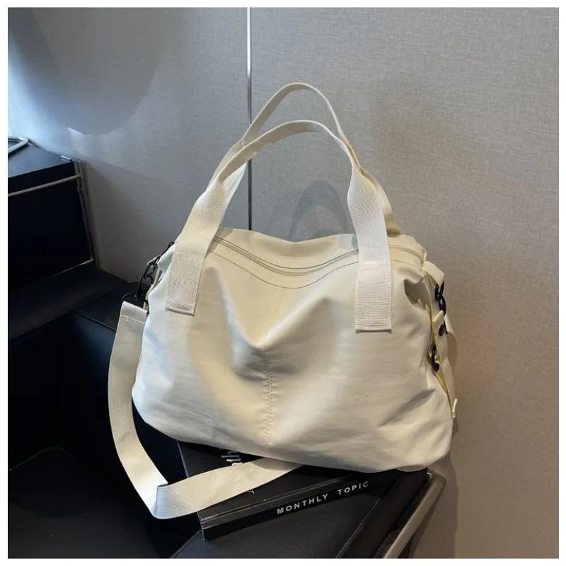 Сумки из цельной ткани большой вместимости, простые и универсальные, через плечо и через плечо, повседневные, прочные, супер крутые, женские сумки