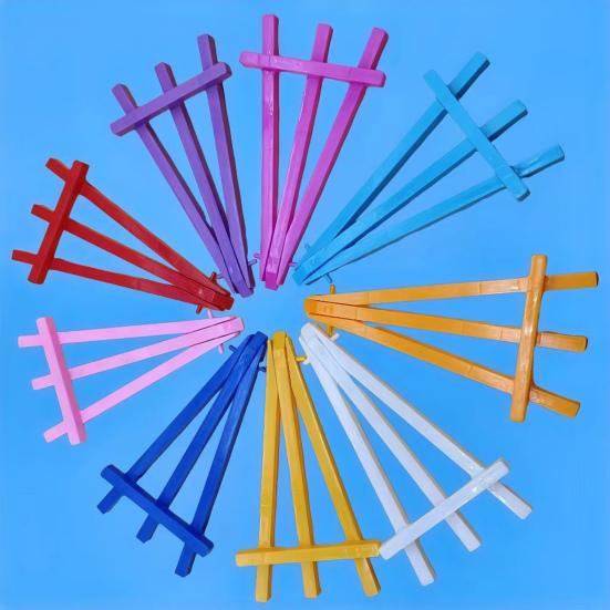 5Pcs Triangle Easel Mini Stand Kids Art Display Small Drawing Easel with Bright Colors 15.5cm Plastic Sketching Easel