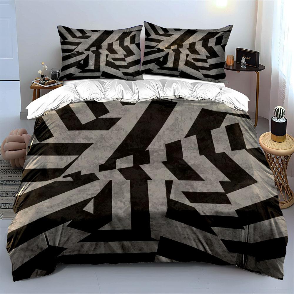 Black arrows on gray. Bedding sets Duvet cover sets Duvet covers Pillowcases(1*Duvet Cover 2*Pillowcases without duvet insert)