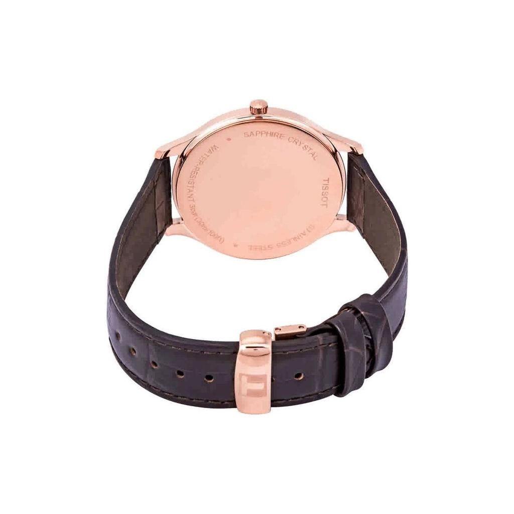 Tissot Коллекция Junya Мужские кварцевые часы Часы 39 мм Белый циферблат Ремешок из натуральной кожи T063.409.36.018.00