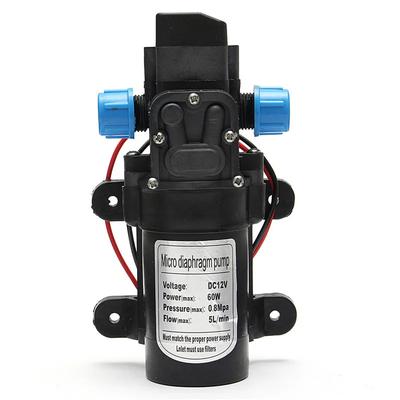 Постоянный ток 12 В 60 Вт 120 PSI 5 л/мин Сельскохозяйственный электрический водяной насос Черный Микро Высоконапорный Диафрагменный Водяной Распылитель Автомойка 12 В