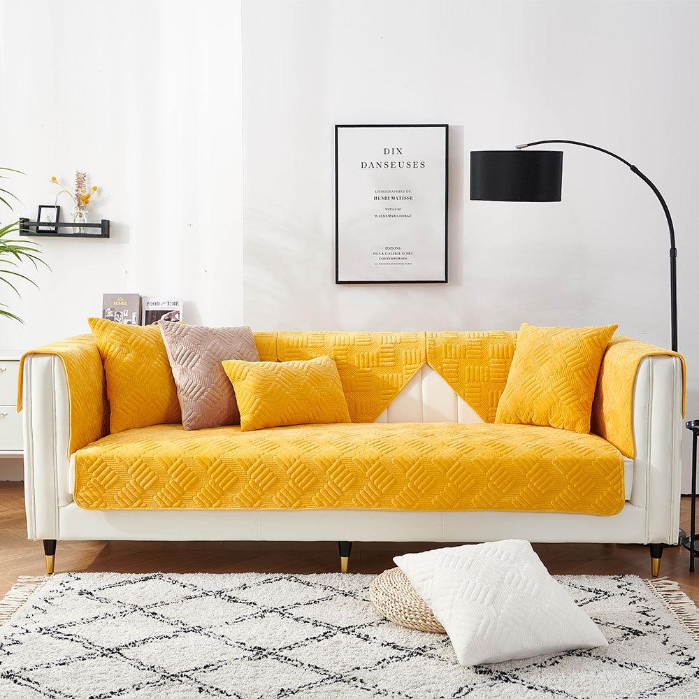 Скандинавская диванная подушка, простая современная бархатная нескользящая подушка с кристаллами, зимняя короткая плюшевая утолщенная подушка для дивана, чехол