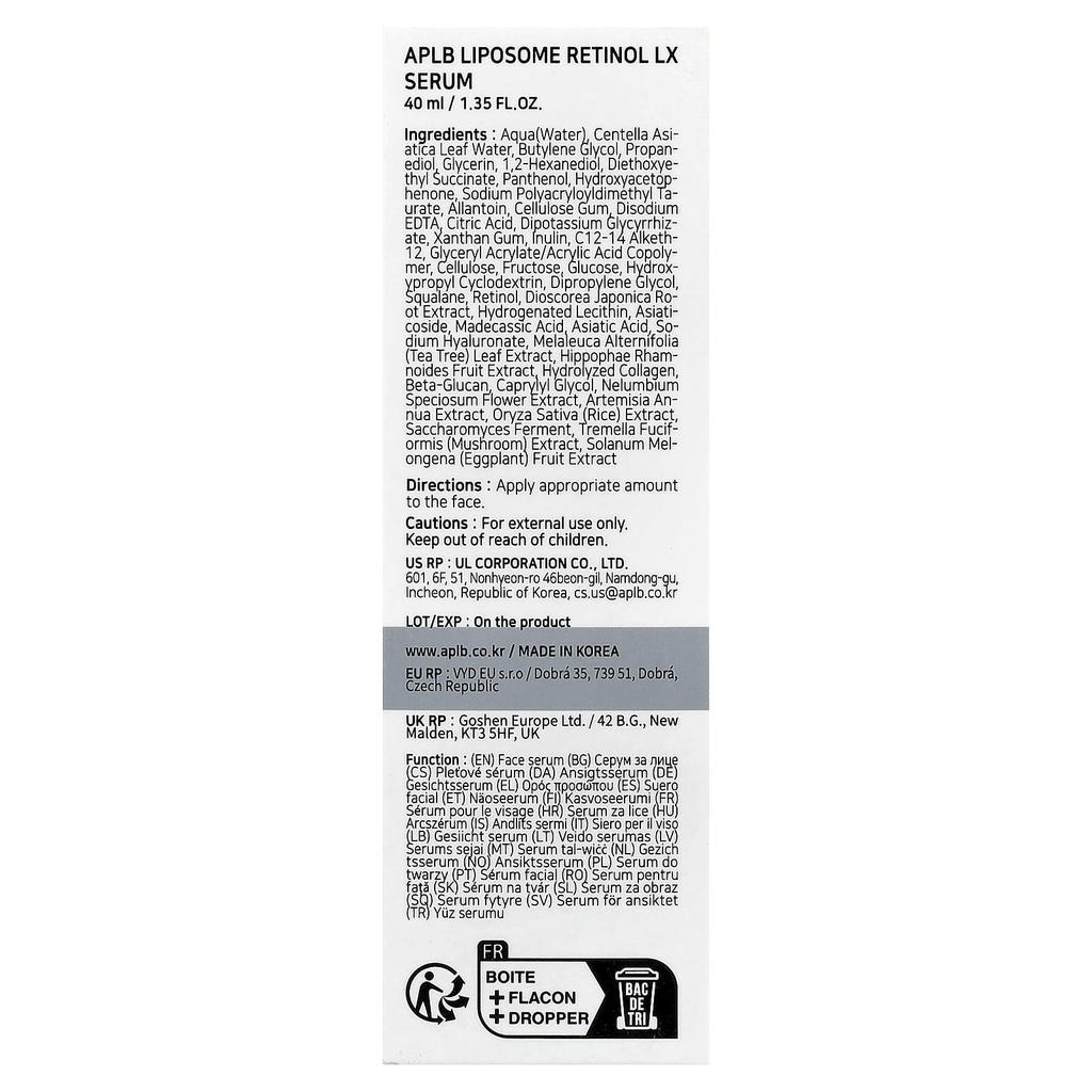 APLB Liposomal Retinol LX Serum, 40ml (1.35fl Oz)