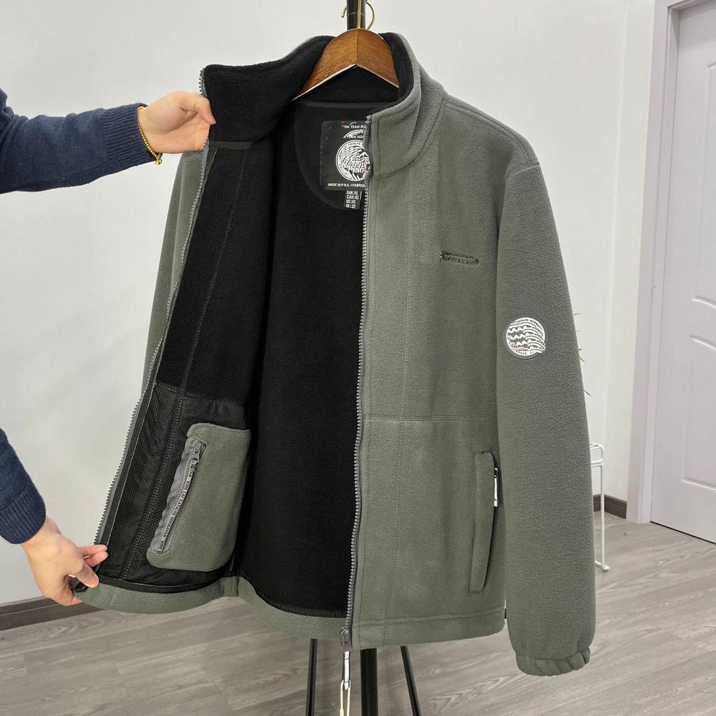 Весенний сезон с толстой флисовой и теплой флисовой курткой, двухслойной хлопковой курткой, плотной курткой, воротником-стойкой, защищающим от холода, курткой с множеством карманов