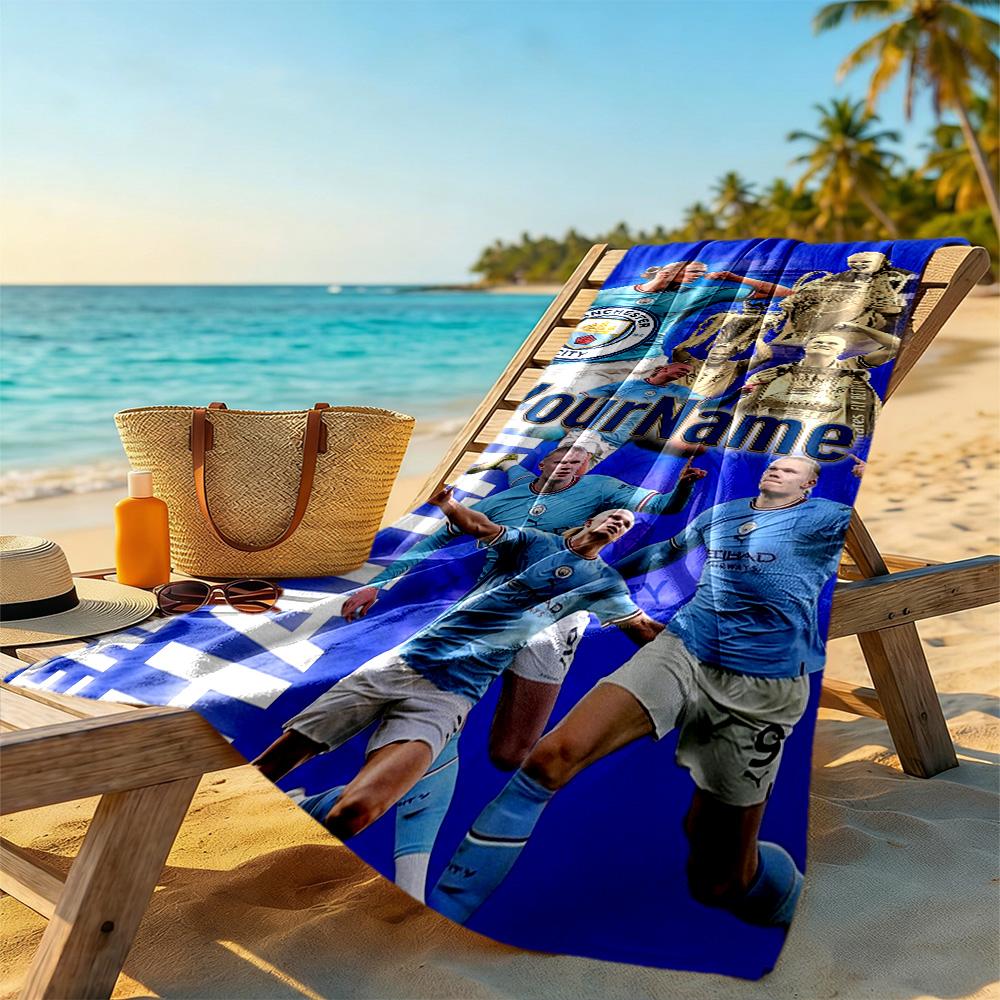 Haaland Customizable Name Beach Towel Quick-Dry Soft Microfiber Suitable for Sports Travel Swimming Yoga Bathroom Beach And Pool