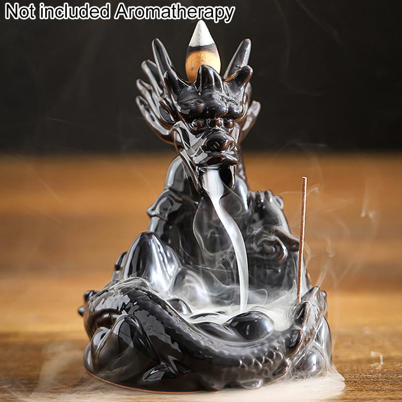 1шт обратный поток сандалового дерева благовония керамическая курильница палочка держатель для домашнего декора изысканный дракон в форме без благовоний курильница для благовоний