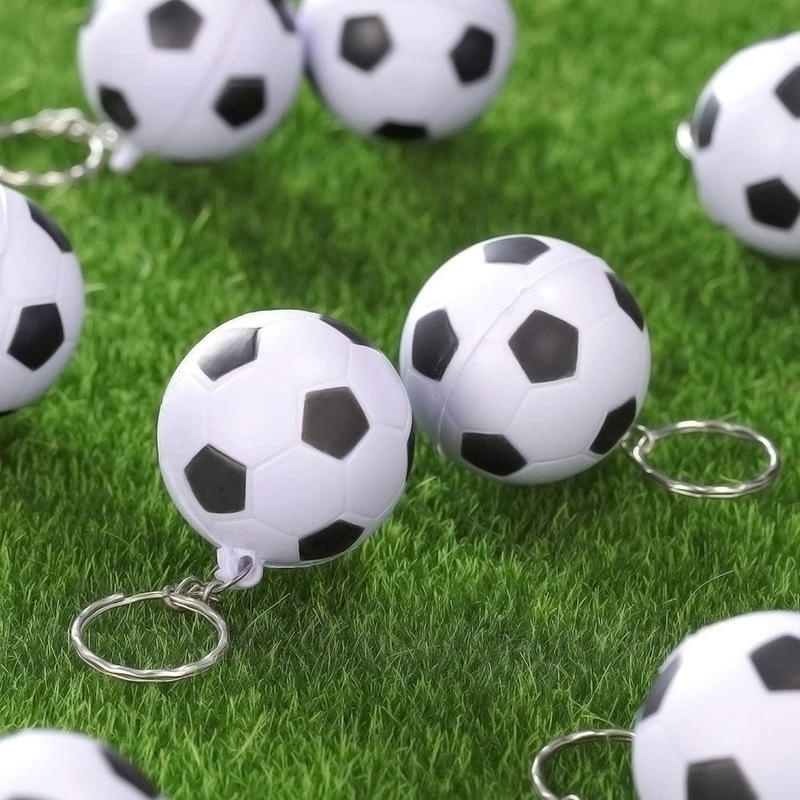 Creative Cartoon Sports PU Ball Keychain Simulated Mini Ball Keyring Pendant Boyfriend Gift Souvenir Novelty Toy Ornament Rugby Baseball Basketball