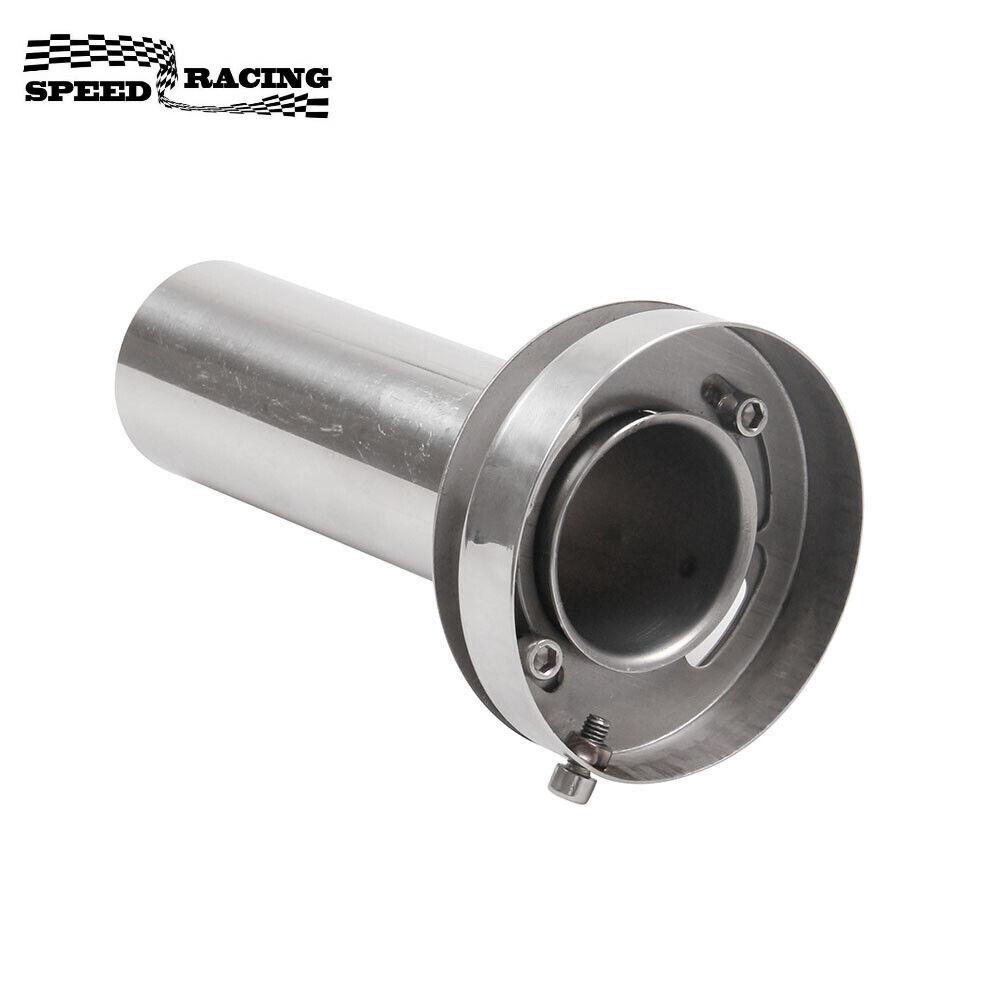4.5'' Inch Stainless Steel Round Exhaust Muffler Tip Removable Silencer Silver