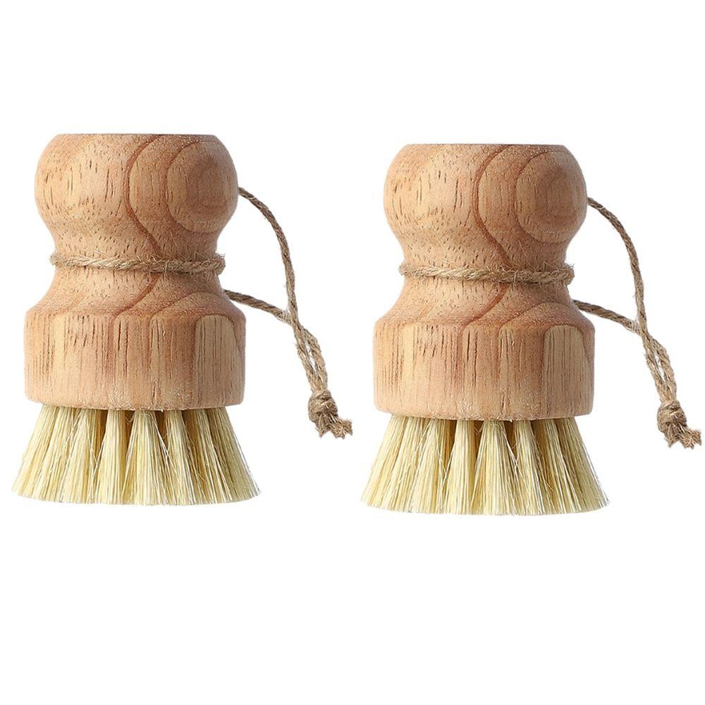 Cleaner Rust Scrubber Dish Washing Brush Pot Net Brus Bamboo Dish Scrub Brushes Palm Pot Brush