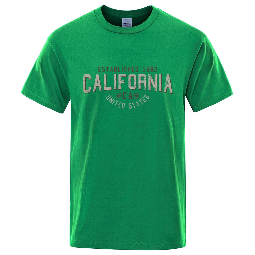 Созданная в 1982 году Калифорния США футболка мужская хлопковая летняя футболка большого размера дышащие свободные рубашки с круглым вырезом футболки в стиле хип-хоп