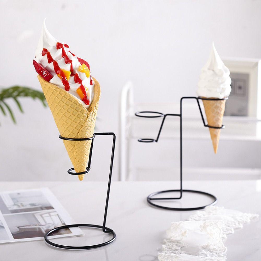 Iron For Wedding Birthday With Base Party Kitchen Tool Ice Cream Holder Display Rack Cone Holder