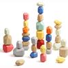 36PCS Wooden Balancing Stacking Stones Rocks, Wood Building Blocks Set, Preschool Learning Educational Puzzle Toys for Kids 3 Years Up
