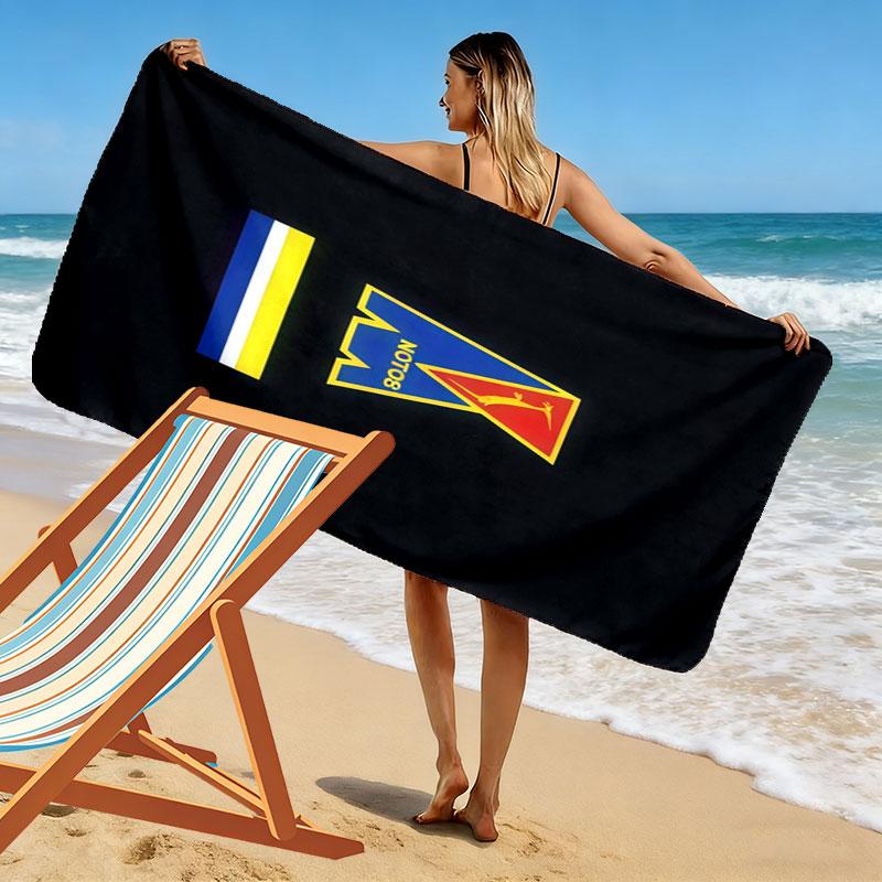 Motor Spirit Print Beach Towel, Large Soft Quick Dry Towel for Beach Camping Swimming