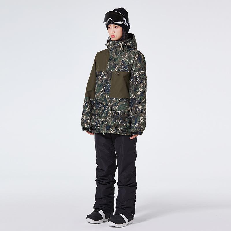 Горнолыжный костюм для женщин и мужчин, комплект из горнолыжной куртки и брюк с капюшоном, водонепроницаемый ветрозащитный зимний комбинезон, утепленное теплое зимнее пальто для катания на лыжах и сноуборде