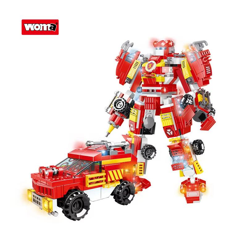 Woma Toys C0651 Робот-трансформер 13 в 1 Пожарная машина спасательная строительный блок игрушечный набор для детей