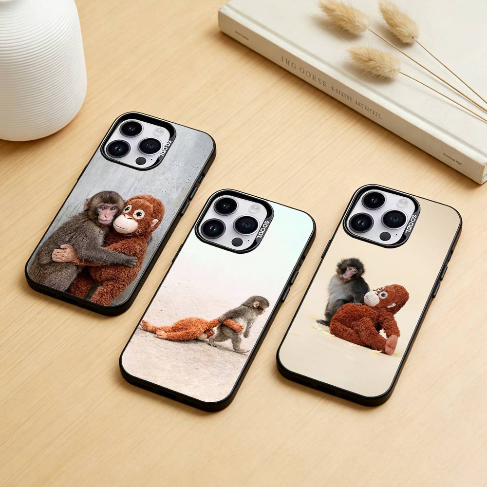 Wallpaper baby monkey Phone Case Color Silver Shell For IPhone 17 16 15 14 13 12 11 Pro Max Plus