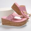 2024 Women's Slippers Summer Flip Flops Female Wedge Platform Sandals Ladies Non-slip Thick Bottom Casual Black Pink Large Size Shoes