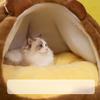 Cat Bed To Keep Warm In Winter  Universal Cat Bed for All Seasons  Semi-enclosed Safe Cat Sleeping Nest  Warm Pet Bed In Winter