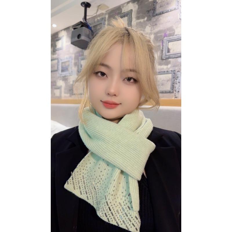 New Wool Knitted Scarf for Women In Winter Korean Style Fashionable and Versatile Warm Student Scarf Soft and Skin Friendly